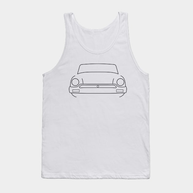 MG Midget 1500 classic sports car outline graphic (black) Tank Top by soitwouldseem